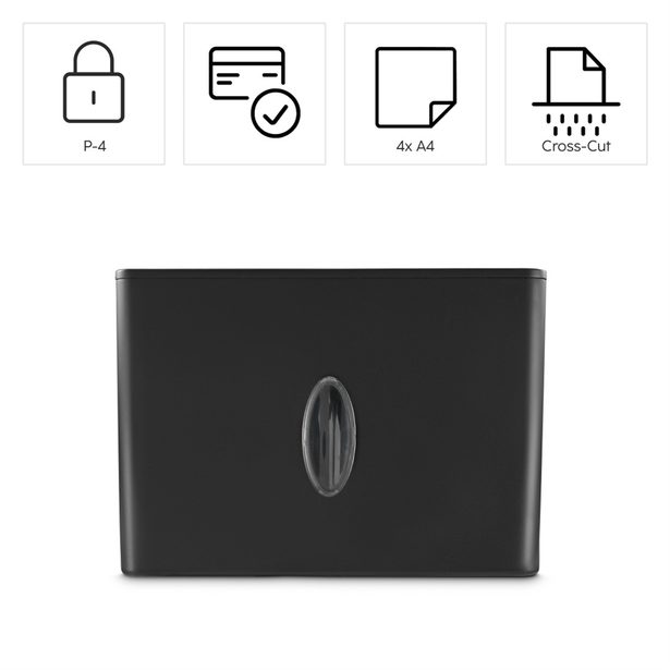 Hama Safe X40-B, skartovačka, křížový řez, 4 listy, bezpečnostní úroveň P4 T4 E3, černá