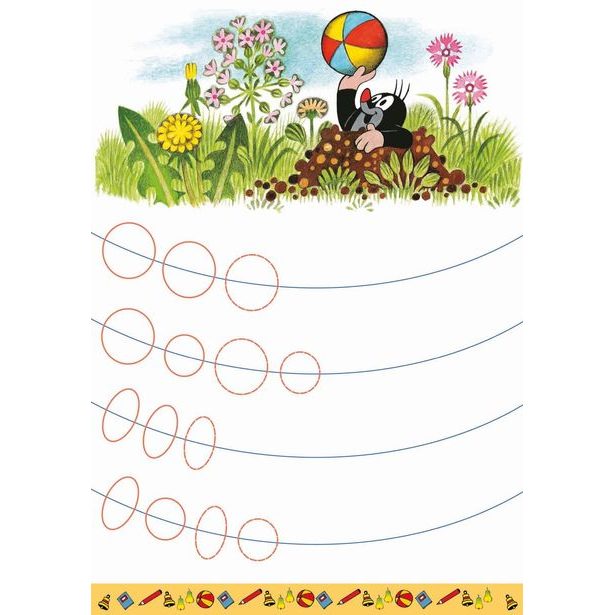 Stíratelný sešit "Procvičuj si (před)školáku" + stíratelný popisovač- Krtek