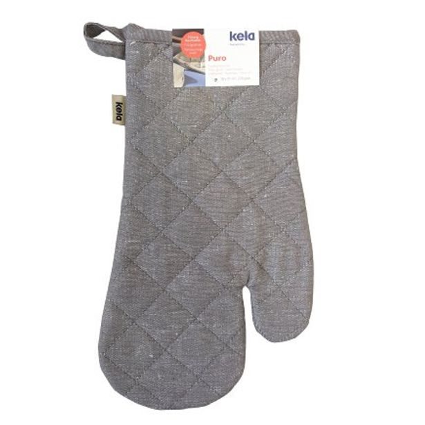 KELA Chňapka rukavice do trouby Puro 55%bavlna/45%len šedá 31,0x18,0cm KL-12803
