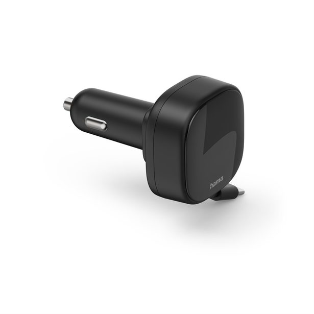 Hama rychlá USB nabíječka do vozidla, 2x USB-C, PD 30 W, navíjecí kabel
