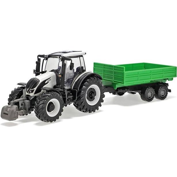 Bburago Farm 10cm Tractor with Trailer - Valtra N174 - Tipping Trailer
