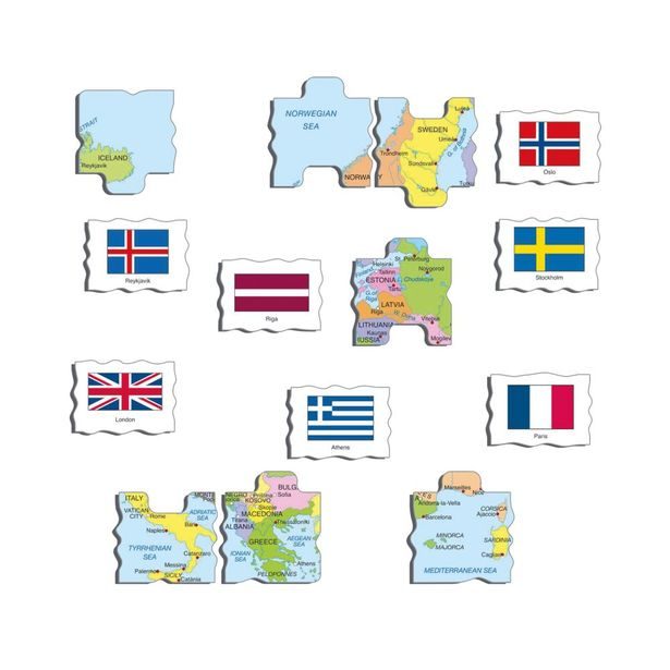 EVROPA MAPA / VLAJKY 70 d. EDU Puzzle