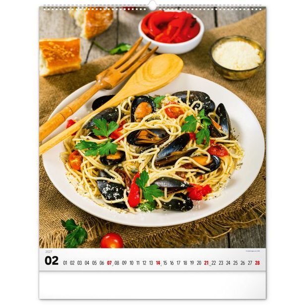 NOTIQUE Nástěnný kalendář Gourmet 2027, 48 x 56 cm