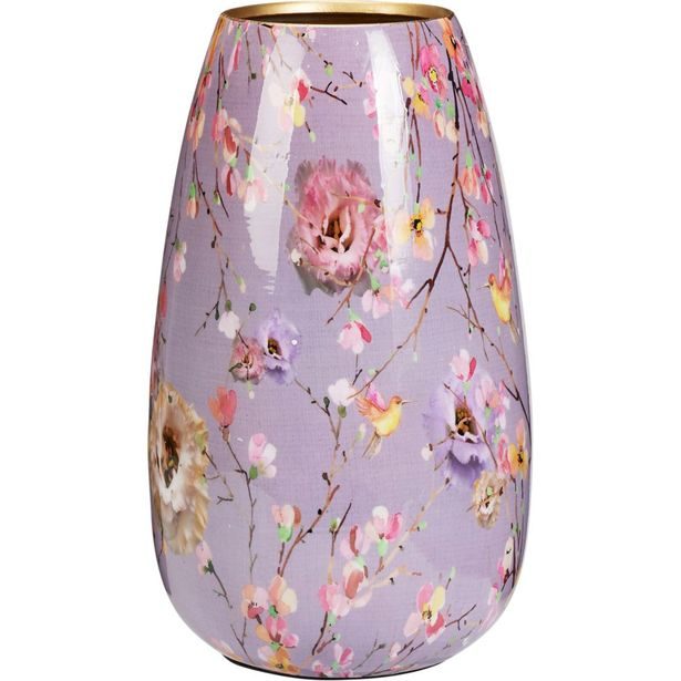 H & S COLLECTION Váza s květinovým potiskem 30 cm růžová KO-A67825350
