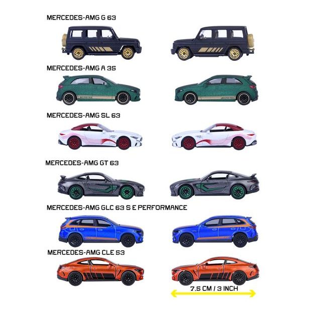 Mercedes-AMG Autíčko Deluxe, 6 druhů