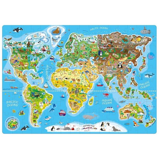 Puzzle - Mapa světa, 160 ks – AN