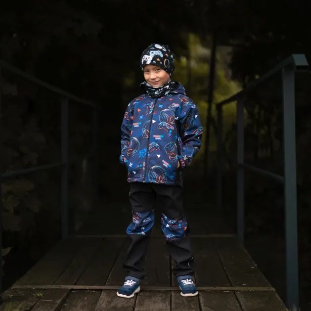 ESITO | Dětská softshellová bunda DUO Play and go - modrá / 110