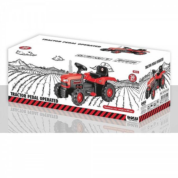 Velký šlapací traktor,červený