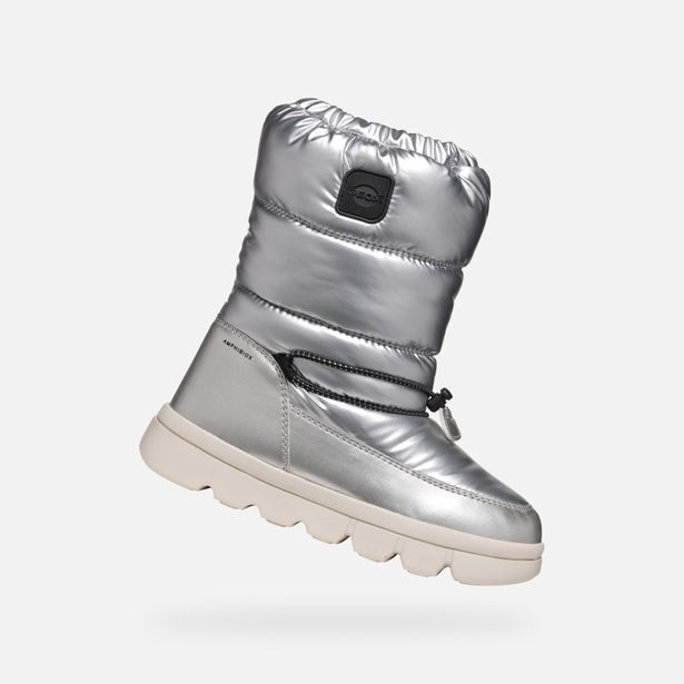 Stříbrná dívčí zimní obuv Geox Willabooa