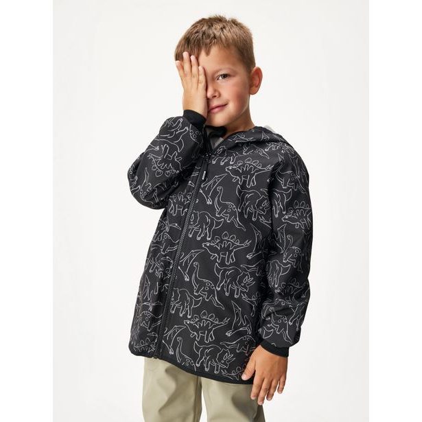 Dětská softshellová bunda s fleecem Basic, Černá, Dino