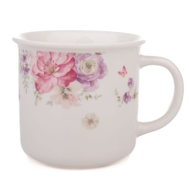 hrnek 440ml, 1ks, KVĚTINY, porcelán