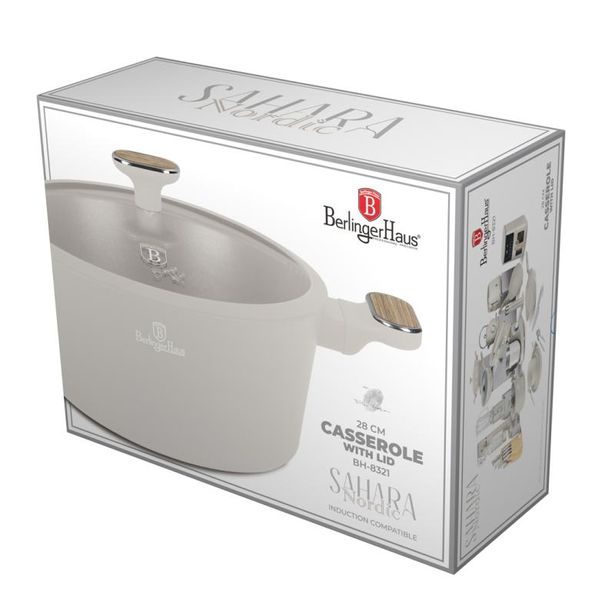 BERLINGERHAUS Kastrol s titanovým povrchem a poklicí 28 cm Sahara Nordic Collection BH-8321