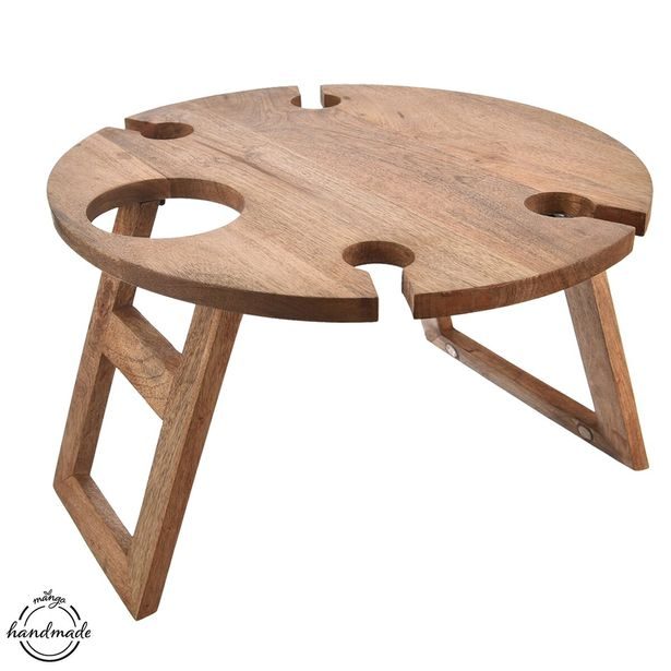 Piknikový tác-stolek MANGO pr. 39,5 cm, v. 24,5 cm