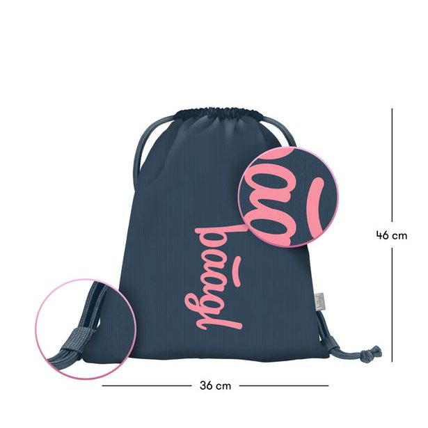 BAAGL SET 3 Core Logo růžový: batoh, penál, sáček GRS