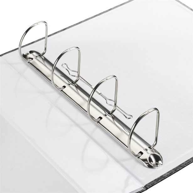 Hama pořadač s 4 kroužkovou mechanikou, šířka hřbetu 70 mm, s obalem, černý/ šedý