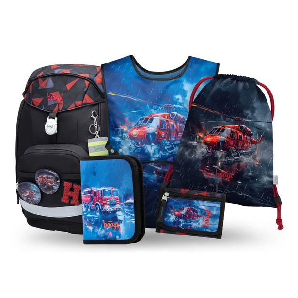 BAAGL SET 5 Airy Plus Záchranáři: batoh, penál, sáček, zástěra, peněženka