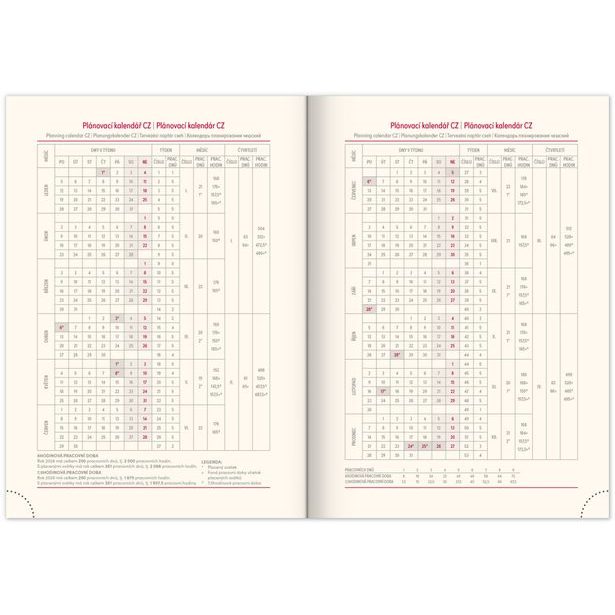 NOTIQUE Denní diář Rivoli 2026, žlutozelený, 15 x 21 cm