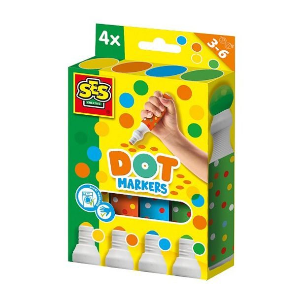 SES Tečkovací fixy XXL - 4 barvy