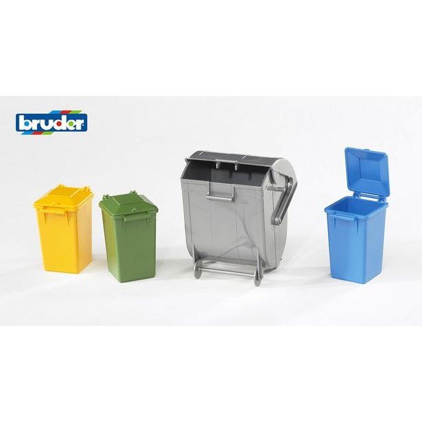 BRUDER Sada - 1 kontejner + 3 popelnice - ARCH.