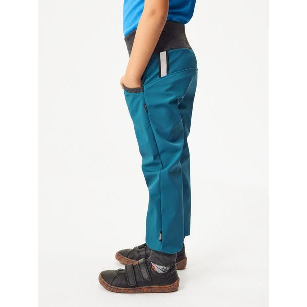 Unuo, Dětské softshellové kalhoty bez zateplení Street, Tm. Petrolejová