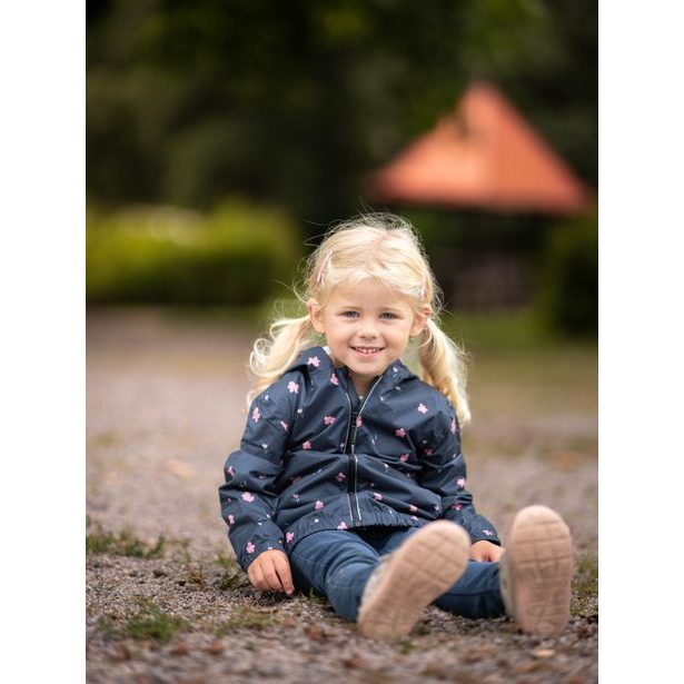 Unuo, Dětská bunda do deště, Černá, Květiny