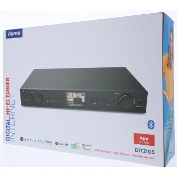 Hama digitální a internetové rádio DIT2105SBTX, Hi-Fi tuner, DAB+/FM/BT RX-TX, App ovládání