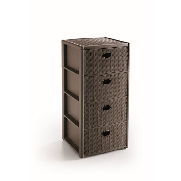 skříňka 4 zásuvky mocca,80x40x40cm, im.ratan