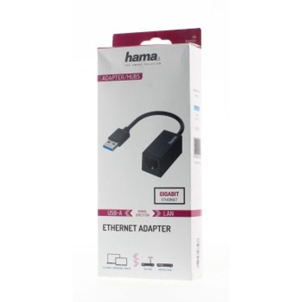 Hama síťový adaptér USB-A - RJ45, Gigabit Ethernet