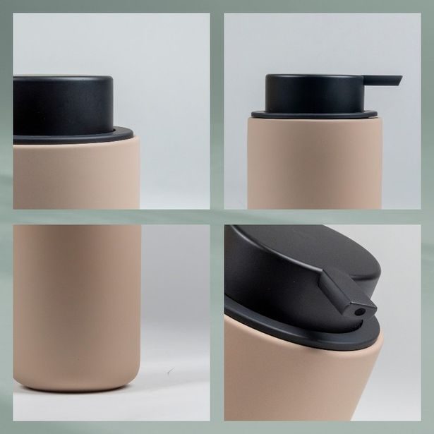 KELA Dávkovač mýdla Sana keramická béžová 14,5cm 9,0cm 300,0ml KL-23951