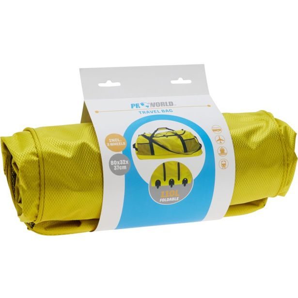PROWORLD Cestovní taška na kolečkách 110 l žlutá KO-DG1000180