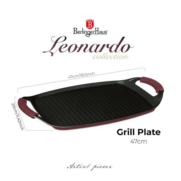 BERLINGERHAUS Grilovací deska s titanovým povrchem 47 cm Leonardo Collection BH-8047