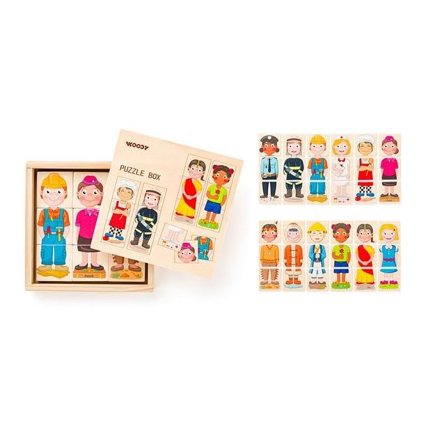 WOODY Puzzle - Lidé a povolání z celého světa, v dř. krabičce