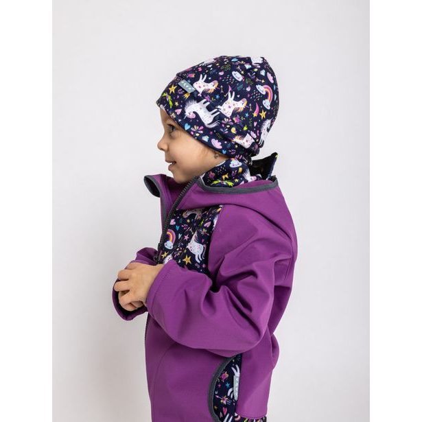 Unuo, Dětská čepice fleecová nespadená, Jednorožci