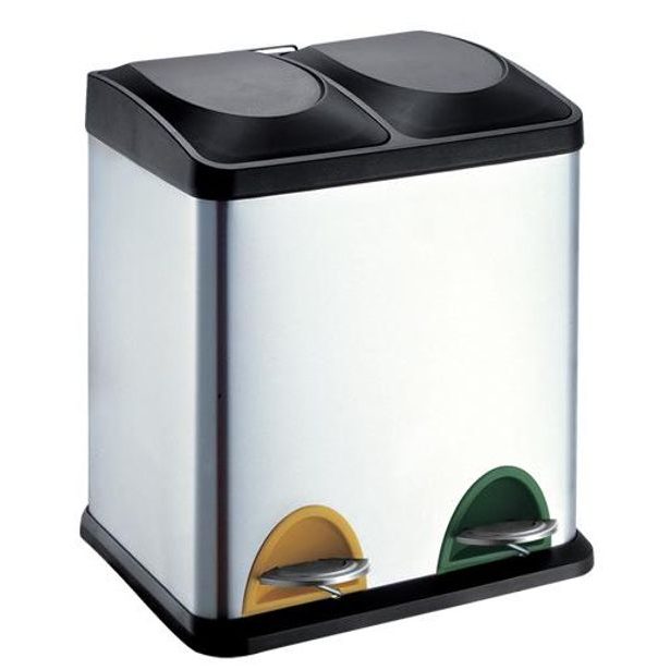 TORO Koš na odpadky nerez, na tříděný odpad, objem 30 l, 40 x 30 x 49 cm_hamashop