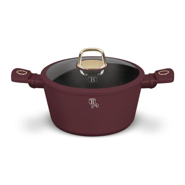 BERLINGERHAUS Kastrol s titanovým povrchem a poklicí 24 cm Leonardo Collection BH-8041