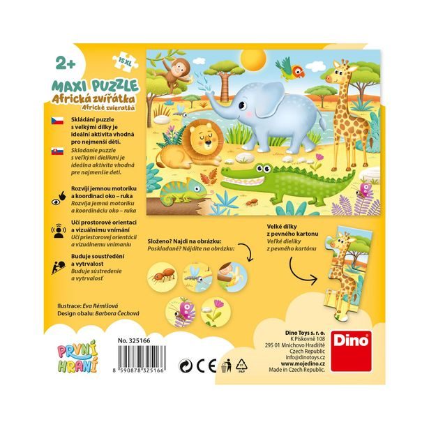 PRVNÍ HRANÍ: AFRICKÁ ZVÍŘÁTKA 15 maxi Puzzle