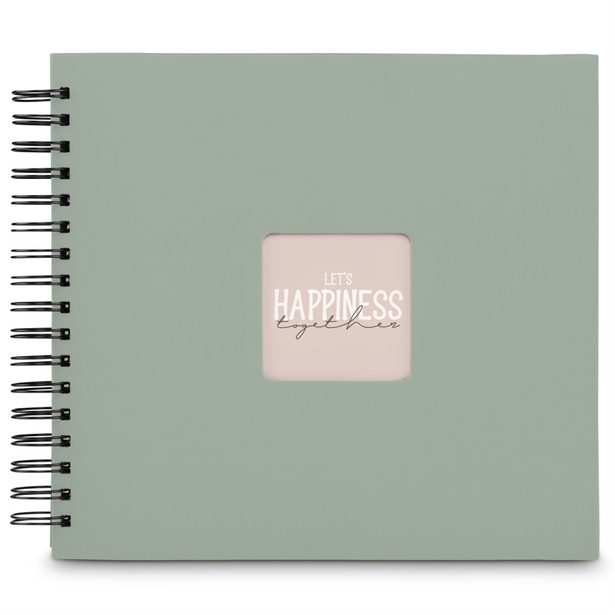 Hama album klasický špirálový FINE ART 28x24 cm, 50 strán, sage, čierne listy