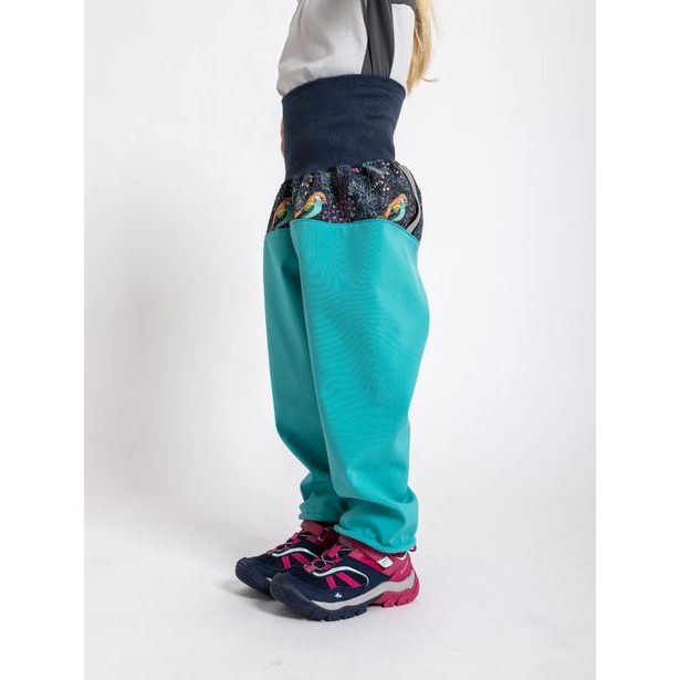 Unuo, Batolecí softshellové kalhoty s fleecem, Sv. Smaragdová, Ptáček