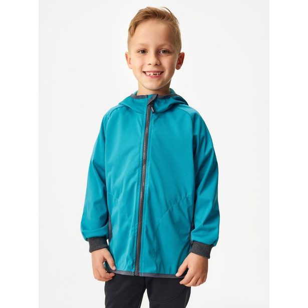 Unuo, Dětská softshellová bunda bez zateplení pružná Basic, Smaragdová
