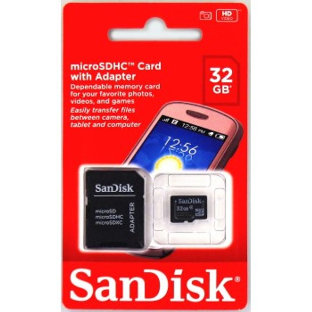 SanDisk microSDHC 32 GB Class 4 Memory Card + SD adaptér