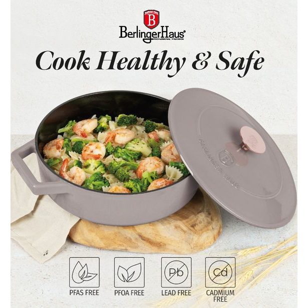 BERLINGERHAUS Pekáč litinový s poklicí 26 cm Taupe Collection BH-6527