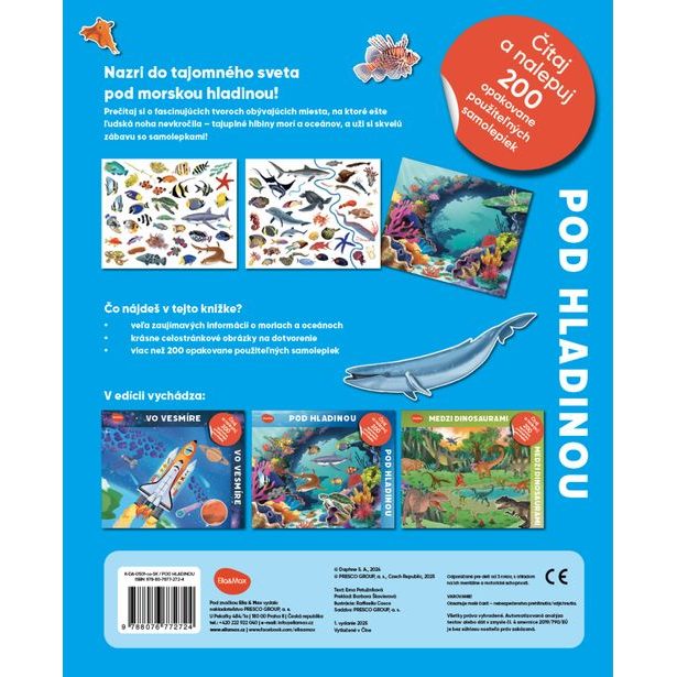 Čítaj a nalepuj – POD HLADINOU, kniha se samolepkami
