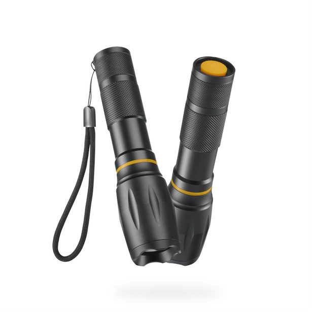 Hama W200, LED svítilna, hliníková, 200 lm / 180 m, 3 režimy, zoom, COB, poutko, baterie