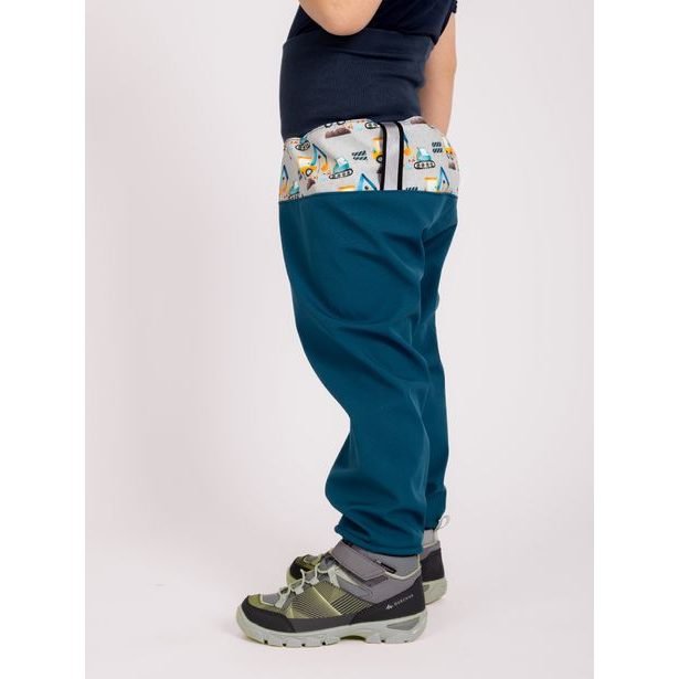 Unuo, Batolecí softshellové kalhoty s fleecem Basic, Kobaltová, Bagry