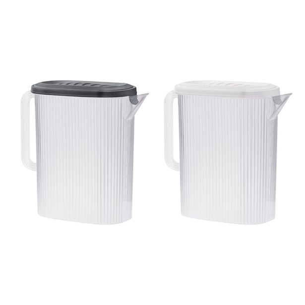 džbán 3,0l, přírodní plast, bílé, černé víčko, plast