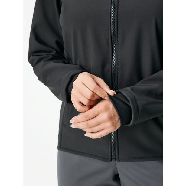 Unuo, Dámská softshellová bunda s fleecem Slim, Černá