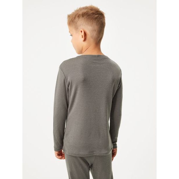 Unuo Dětské merino triko s dlouhým rukávem, Hnědá