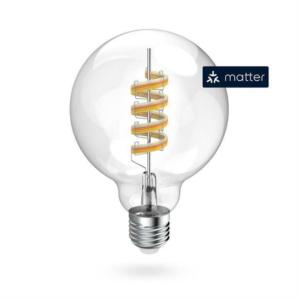 Hama SMART WiFi LED žárovka, Matter, E27, G95 Filament, koule, RGBW, stmívatelná, aplikace