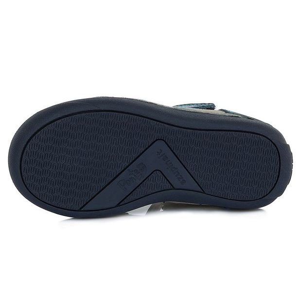 Dětské kožené sandálky, Ponte20, DA03-1-517AL - šedé/modré