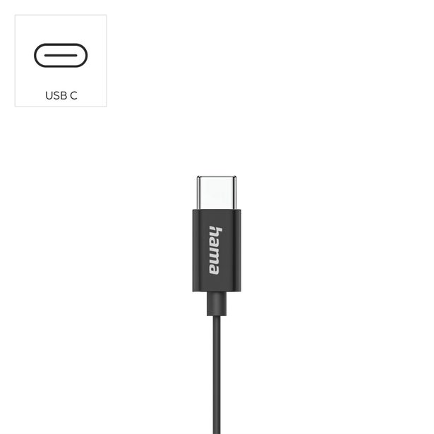 Hama USB-C sluchátka s mikrofonem Classy, pecky, černá